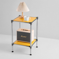 Homchichi Modyul Gu Stainless Reseu 2 Danseonban , 2 Dan , Yellow (홈치치 모듈 가구 스텐레스 2단선반, 2단, 옐로우)
