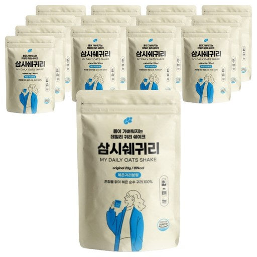 Non & Batwideu Original Bokeungwiriswekeu Samsiswegwiri , 20 g, 14 Pack (논 밭위드 볶은귀리쉐크 삼시쉐귀리)