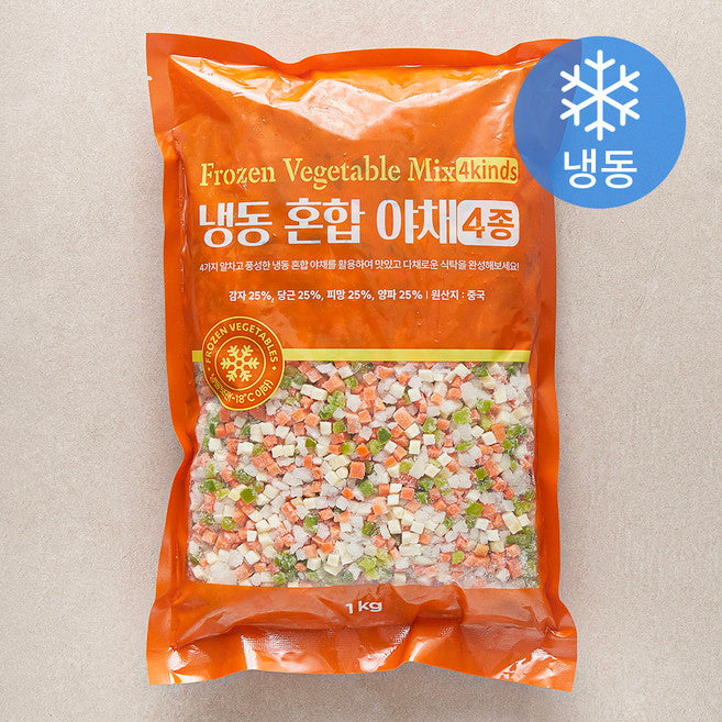 Honhapyachae 4 Types ( Frozen ), 1 kg, 1 Pack (혼합야채)