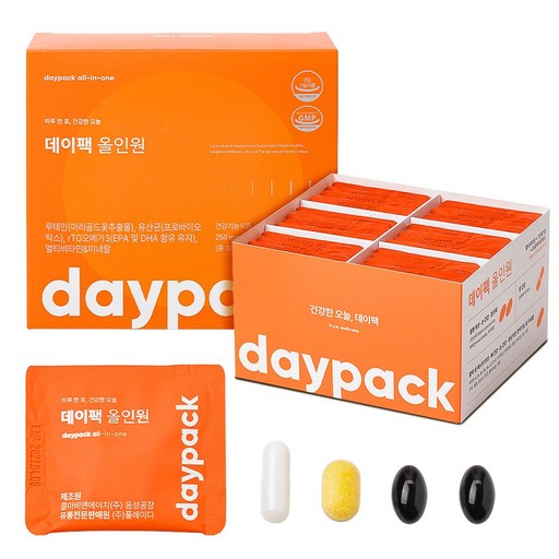 De Pack All-in-One Multi Pack Probiotics + Omega + Rutein + Multi Vitamin + Miral , 30 Hoebun , 1 Pack (데 루테인 미랄 회분)
