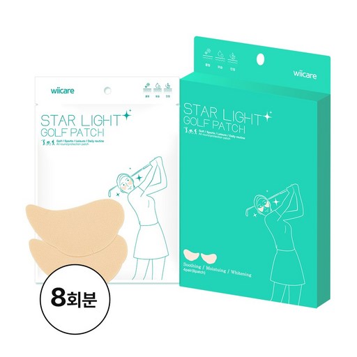 Wikeeo Golpeupaechi Gimi Jaoeseon Chadan Golpeu Sseon Paechi , 3.8 g, 8 Pack (위케어 골프패치 기미 자외선 차단 골프 썬 패치)