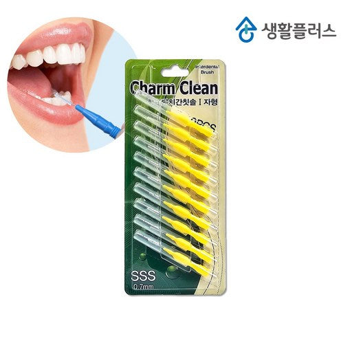 Chamjoeun Chiganchitsol I Jahyeong 0.7 Sajeu 10 ea Norangsaek Hyudaeyong Guknaesaengsan Hoeyong Chiseokjegeo Chitsol , 1 Pack , 10 Pack , 0.7 mm (참조은 치간칫솔 자형 사즈 노랑색 휴대용 국내생산 회용 치석제거 칫솔)