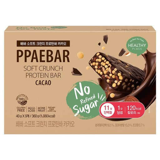 Ppaeba Soft Keureonchi Peutinba Kakao 9 p, 360 g, 1 Pack (빼바 크런치 프틴바 카카오)