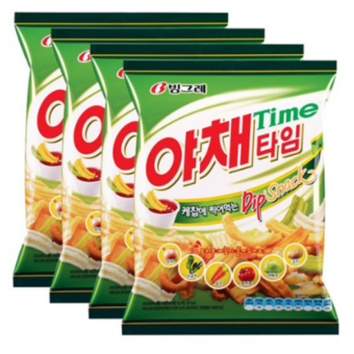 Binggeure Yachaetaim , 70 g, 4 Pack (빙그레 야채타임)