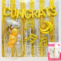 Patisyo Joleop Chukha Gold Pati Pungseon Sheets Sik Set , Gold Silver , 1 Set (파티쇼 졸업 축하골드 파티 풍선 장식세트, 골드실버, 1세트)