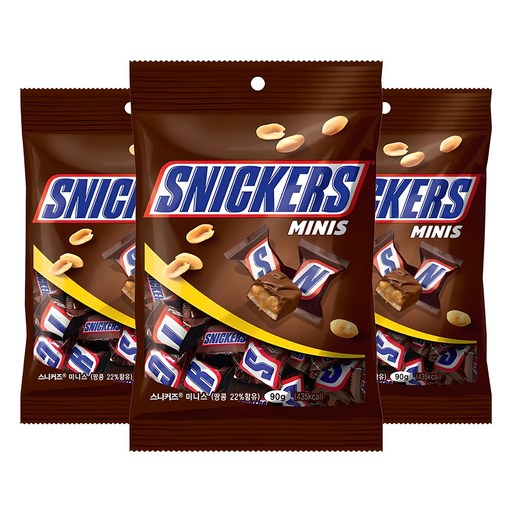 Seunikeojeu Mini Seu , 90 g, 3 Pack (스니커즈 스)