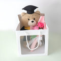 Mori & Kaerikteo Tedeu Haksamoinhyeong + Rose Binu Kkotdabal + Gipeuteu Syopingbaek , Pink , 1 Pack (모리 캐릭터 테드 학사모인형 비누 꽃다발 기프트 쇼핑백)