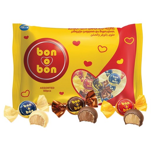 Bonobon Eossotideu Chokolrit 3 Types x 50 p Set , 750 g, 1 Pack (본오본 어쏘티드 초콜릿)