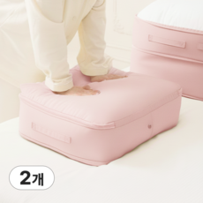 Ribeujen Bul Jeongri Apchuk Pouch , 2 Pack , Pink (리브젠 이불 정리 압축 파우치, 2개, 핑크)