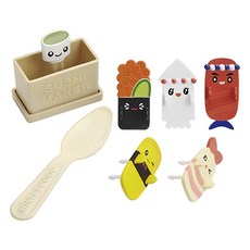 Toru Cho Rice Teul + Jugeok + Dekopik 5 p Set P 3247, 7 Pack , 1 Set (토루네 초밥틀 + 주걱 + 데코픽 5p 세트 P3247, 7개, 1세트)