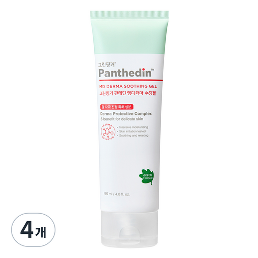 Green Pinggeo Pantedin Emdi Deoma Sudingjel , 120 ml, 4 Pack (핑거 판테딘 엠디 더마 수딩젤)