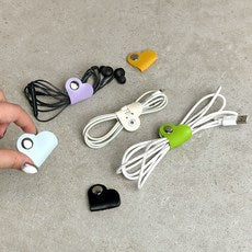 Monakoolribeu Hateu Ttokttak Cable Jeongri Holdeo 6 Types Set , 1 Set , Honhap Color (모나코올리브 하트 똑딱이 케이블 정리 홀더 6종 세트, 1세트, 혼합색상)