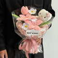 YAPOGI Joleopsik Suryosik Hakyehoe Seonmul Inhyeong Kkotdabal , 1 Pack , Pink Saek (YAPOGI 졸업식 수료식 학예회 선물 인형 꽃다발, 1개, 핑크색)