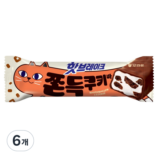 Orion Hot Beurekeu Chewy Cookie Ba , 6 Pack , 38 g (브레크 바)