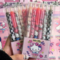 Sanrio Bolpen Set 6 ea Kaerikteo Bolpen Geomjeongpen , 1 Pack , Helkiti (산리오 볼펜 캐릭터 검정펜 헬키티)