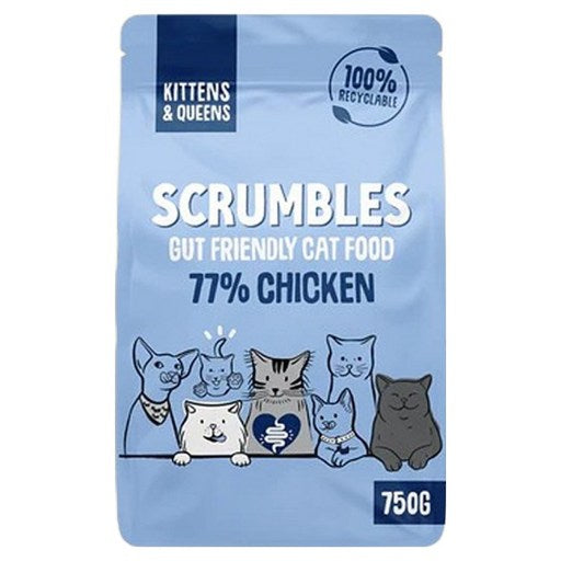 Seukeureombeuljeu Kiteun & Kwinseu Kaet Geonsiksaryo , 750 g, 1 Pack , Chicken (스크럼블즈 키튼 퀸스 캣 건식사료)