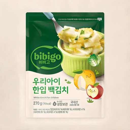 Bibigo Our A Pack Baek Kimchi , 270 g, 1 Pack (아 백)
